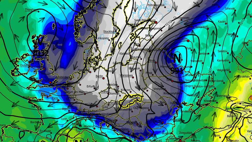 Do Evropy prichadza arkticky vzduch Teploty klesnu az o 20 stupnov