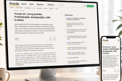 Uz zajtra Pravda sk v novej forme Prehladnejsia dostupnejsia stale kvalitna